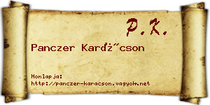 Panczer Karácson névjegykártya